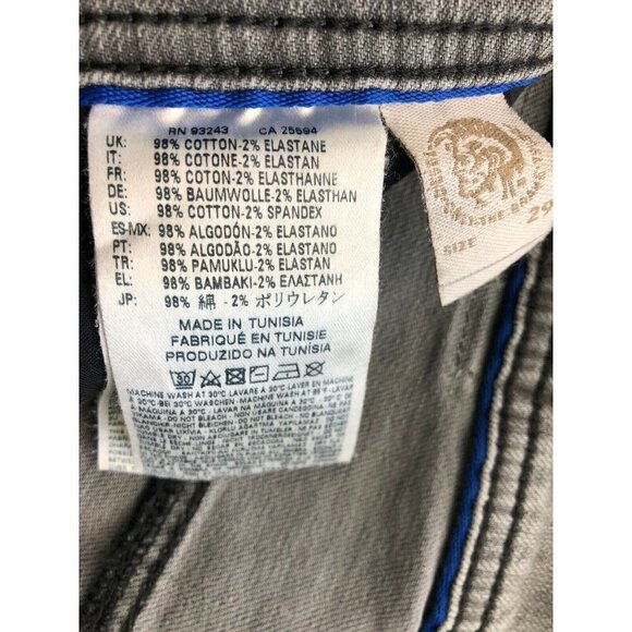 Diesel Rhial Mens 0681D Gray Slim Carrot Jeans Multi sizes - Picture 3 of 12